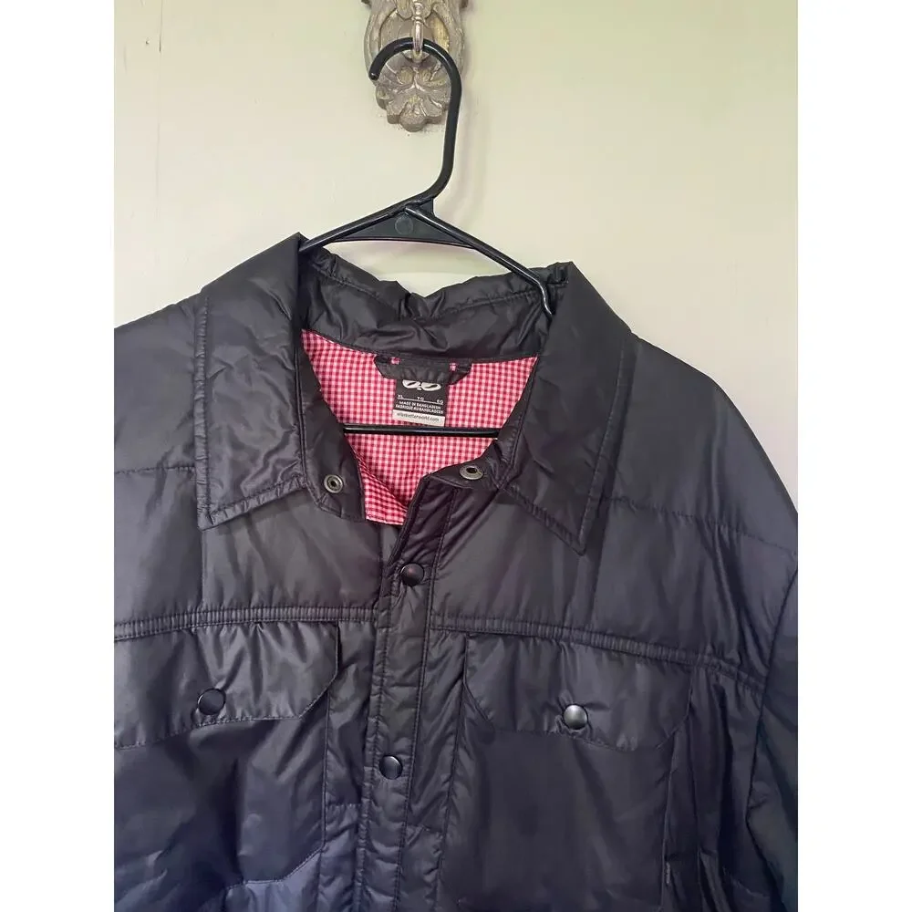 Nike 6.0 Skateboard Black Quilted Jacket w/Gingham Lining RARE XL Snap Closure